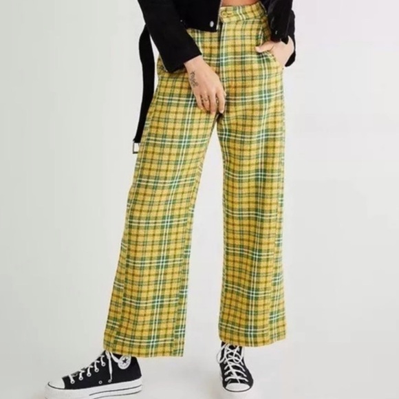 EUC ⭐️Free People Shape Up Plaid Trousers⭐️ Size 2 - Picture 1 of 13
